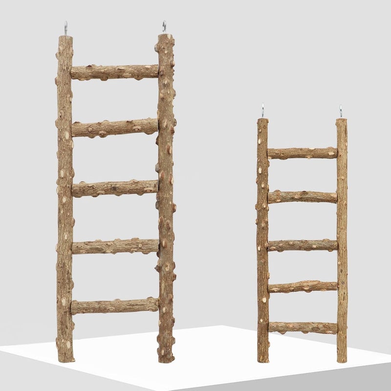Neeenn Natural Pepper Wood Parrot Ladder - Bird Climbing & Chewing Toy, Cage Accessory for Parrots, Parakeets, Cockatiels - Image 3